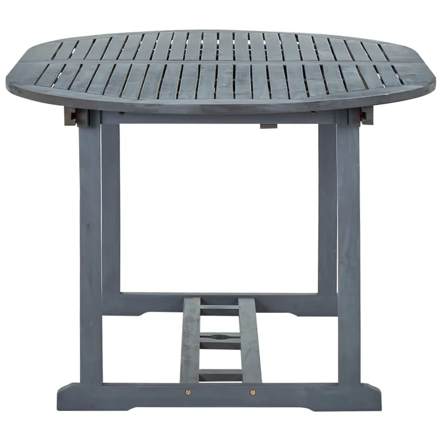 Ensemble à manger d'extérieur 7 pcs Bois d'acacia solide Gris - 9