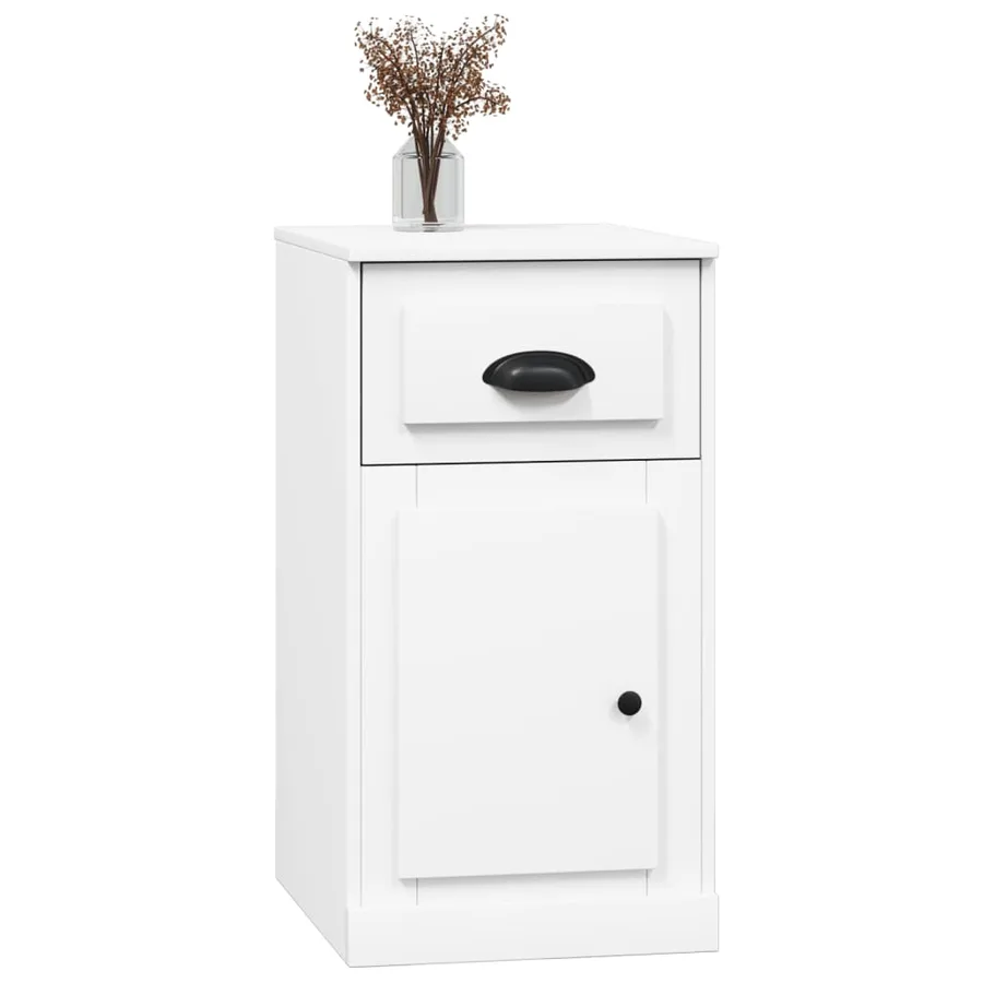 Armoire latérale avec tiroir blanc 40x50x75cm bois d'ingénierie - 4