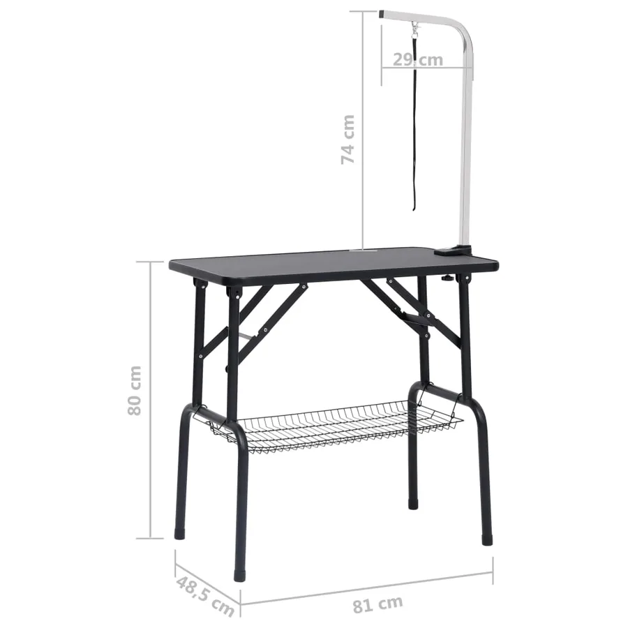 Table de toilettage réglable de chiens avec 1 boucle et panier - 11