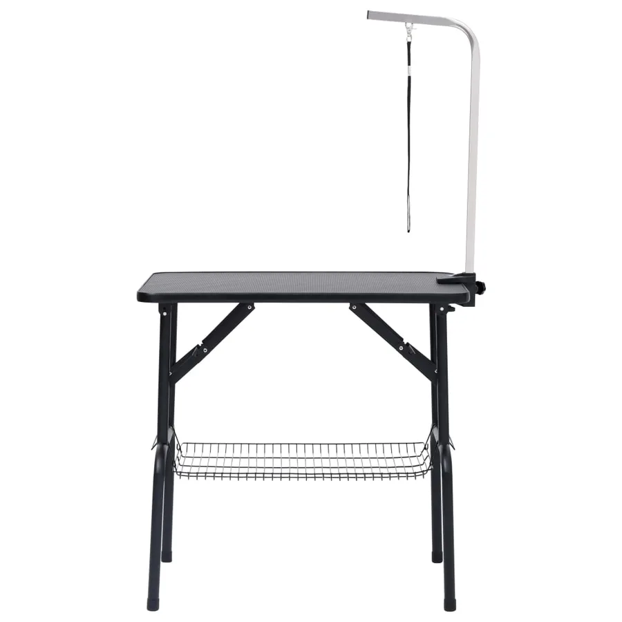 Table de toilettage réglable de chiens avec 1 boucle et panier - 3