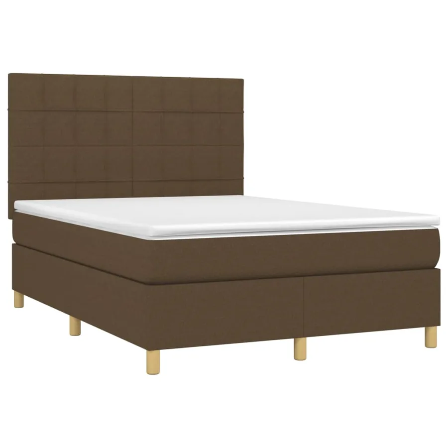 Sommier à lattes de lit avec matelas Marron foncé 140x200 cm - 3