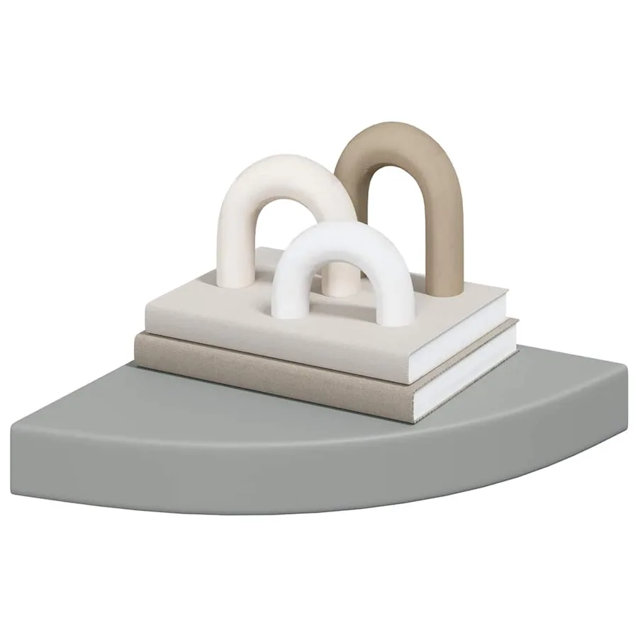 Étagères d'angle flottantes 4 pcs gris 25x25x3,8 cm MDF - 4