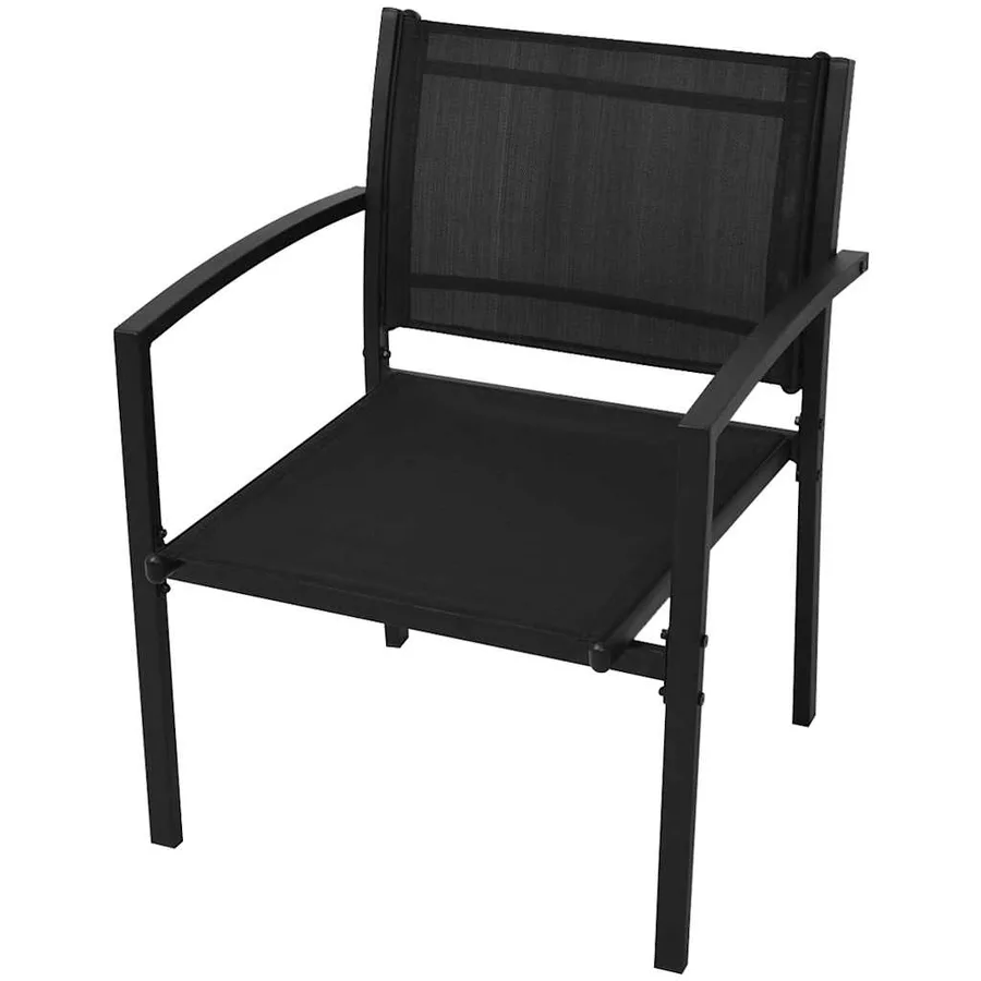 Salon de jardin 4 pcs Textilène Noir - 5