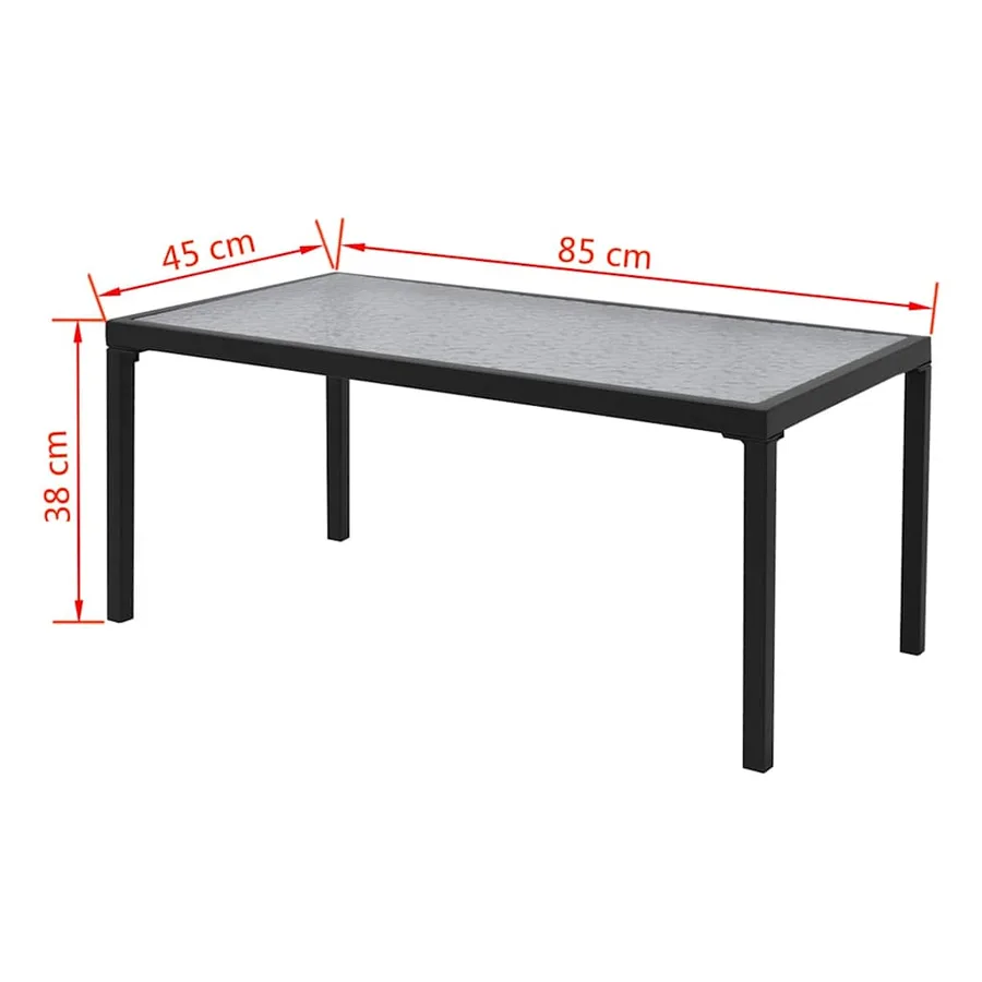 Salon de jardin 4 pcs Textilène Noir - 8