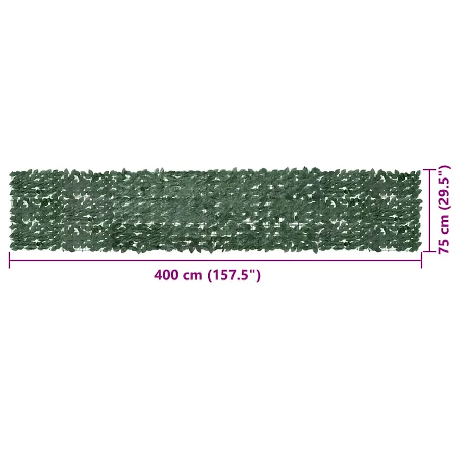 Écran de balcon avec feuilles vert foncé 400x75 cm - 7