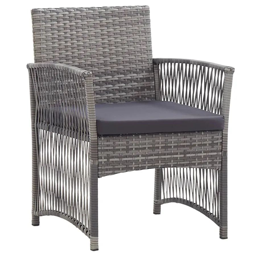 Fauteuils de jardin coussins lot de 2 Anthracite Résine tressée - 2