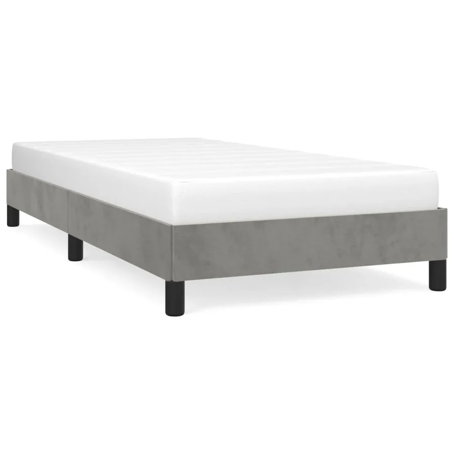 Cadre de lit sans matelas gris clair 80x200 cm velours - 2