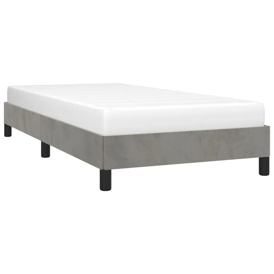 Cadre de lit sans matelas gris clair 80x200 cm velours - 3