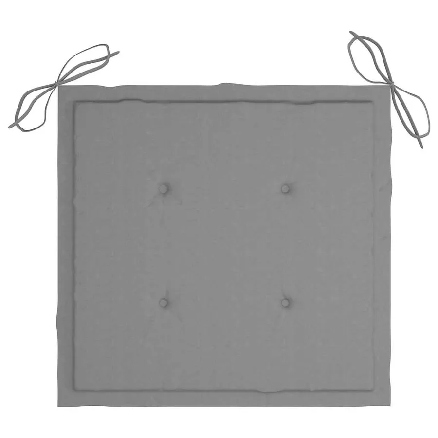 Ensemble de bistro 3 pcs avec coussins gris Bois de teck massif - 14