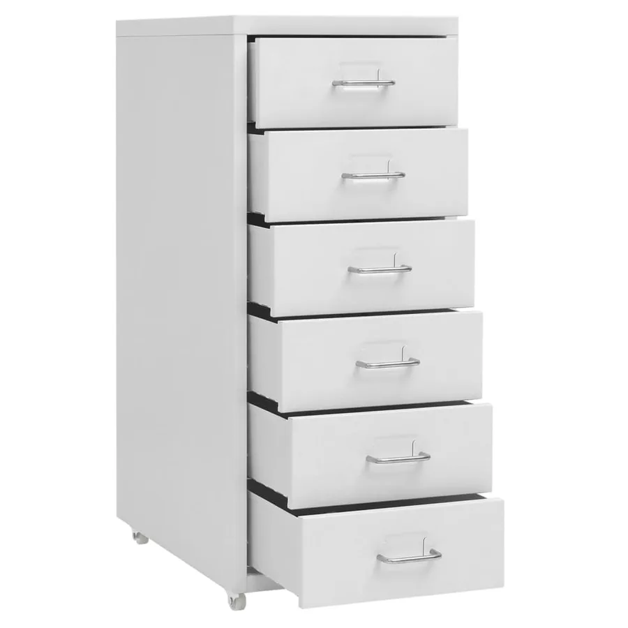 Classeur mobile Gris 28x41x69 cm Métal - 5