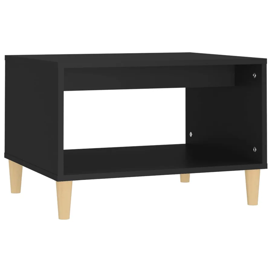 Table basse Noir 60x50x40 cm Bois d'ingénierie - 2