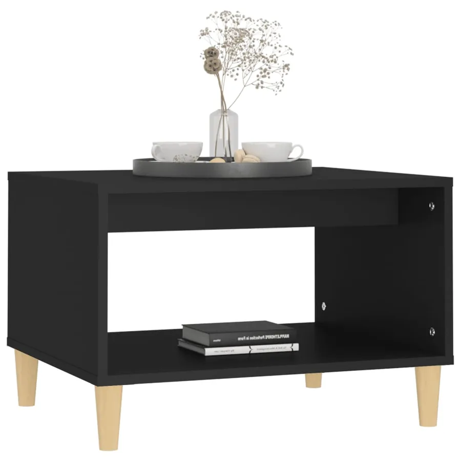 Table basse Noir 60x50x40 cm Bois d'ingénierie - 4