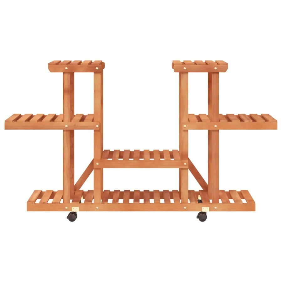 Support à fleurs avec roues 110x25x78 cm bois massif de sapin - 5