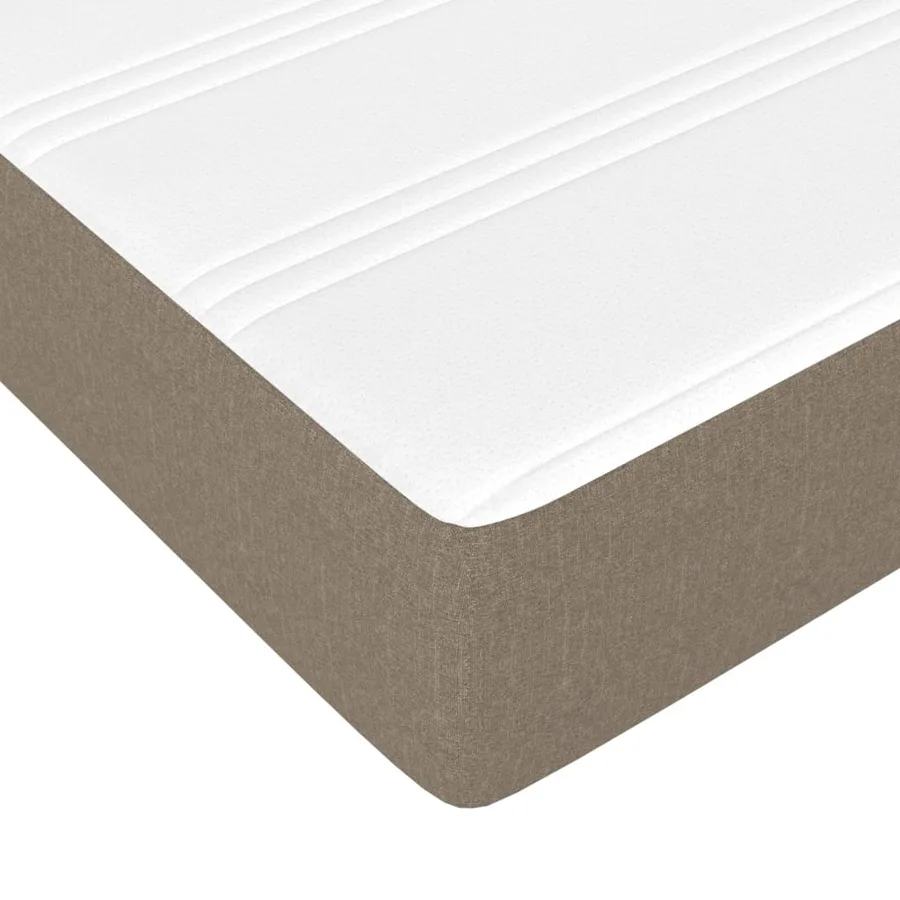 Sommier à lattes de lit avec matelas Taupe 90x190 cm Tissu - 8