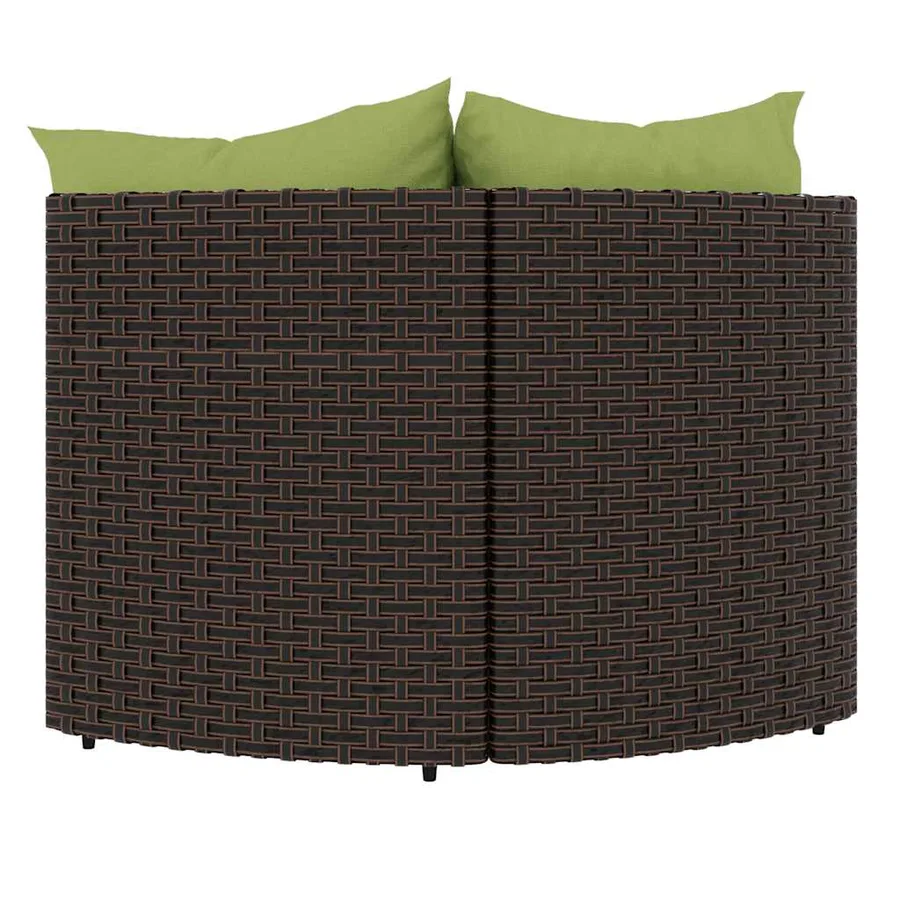 Canapés d'angle de jardin et coussins2pcs marron résine tressée - 6