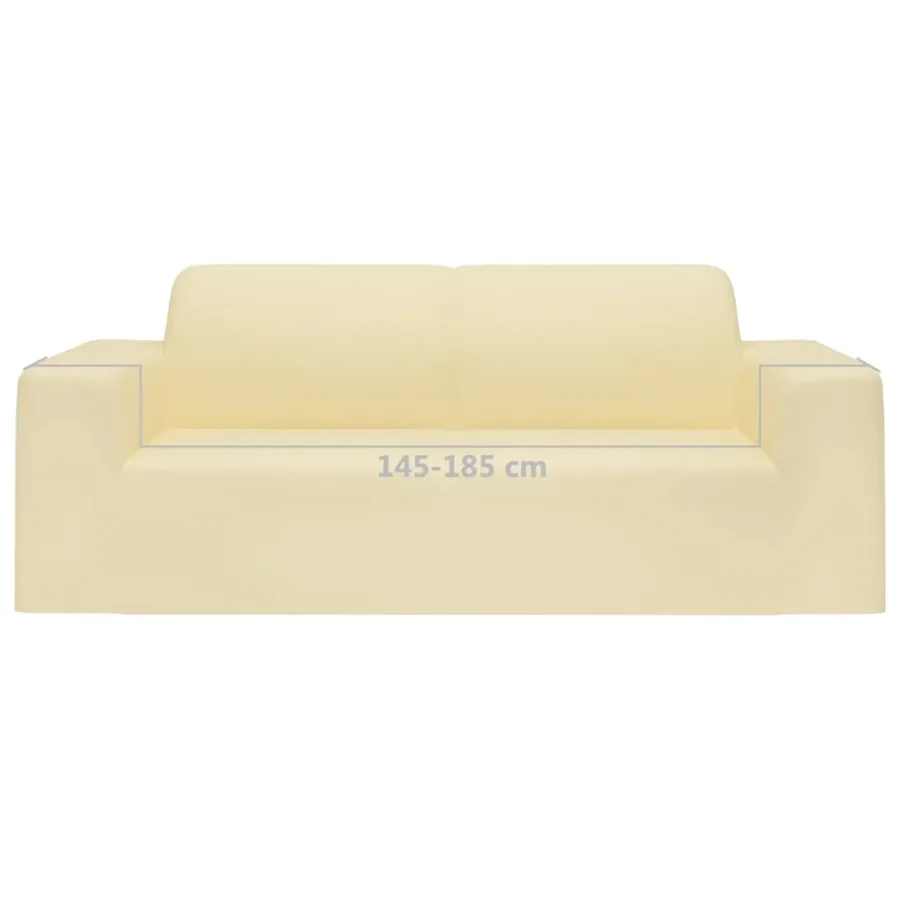 Housse extensible de canapé 2 places Crème Jersey de polyester - 6