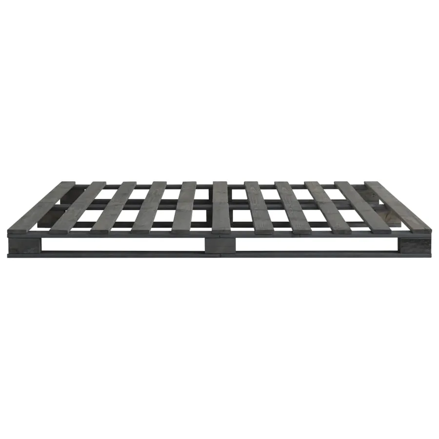 Cadre de lit de palette sans matelas gris 140x200cm bois massif - 4