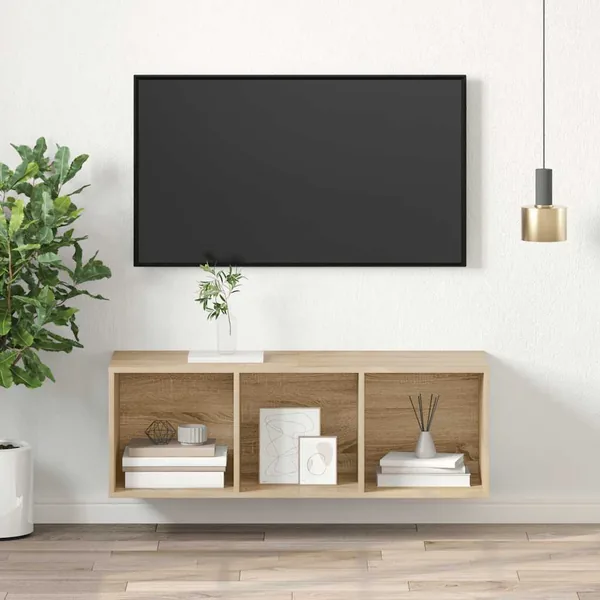 Meuble TV mural Chêne sonoma 37x37x107 cm Bois d’ingénierie