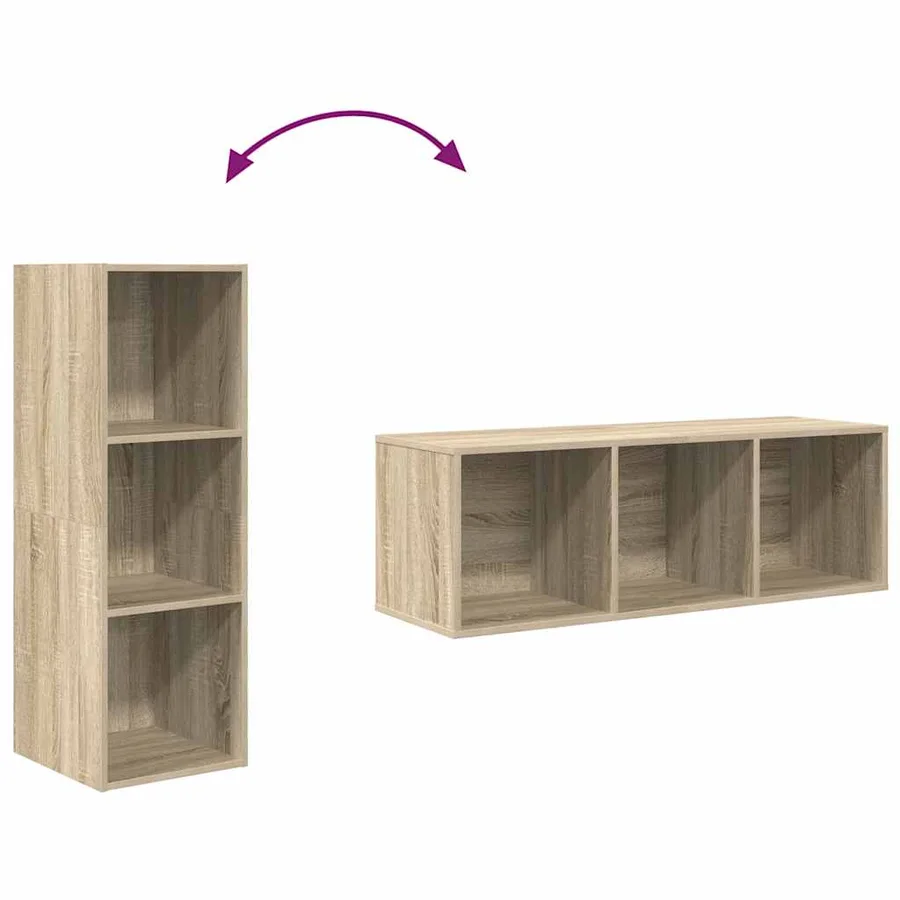 Meuble TV mural Chêne sonoma 37x37x107 cm Bois d’ingénierie - 10