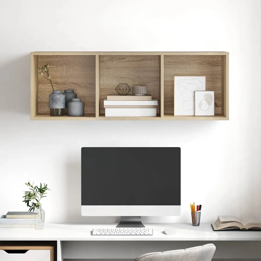 Meuble TV mural Chêne sonoma 37x37x107 cm Bois d’ingénierie - 5