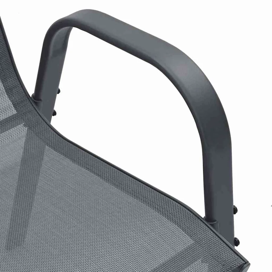 Chaises empilables de jardin lot de 2 Gris Tissu textilène - 10