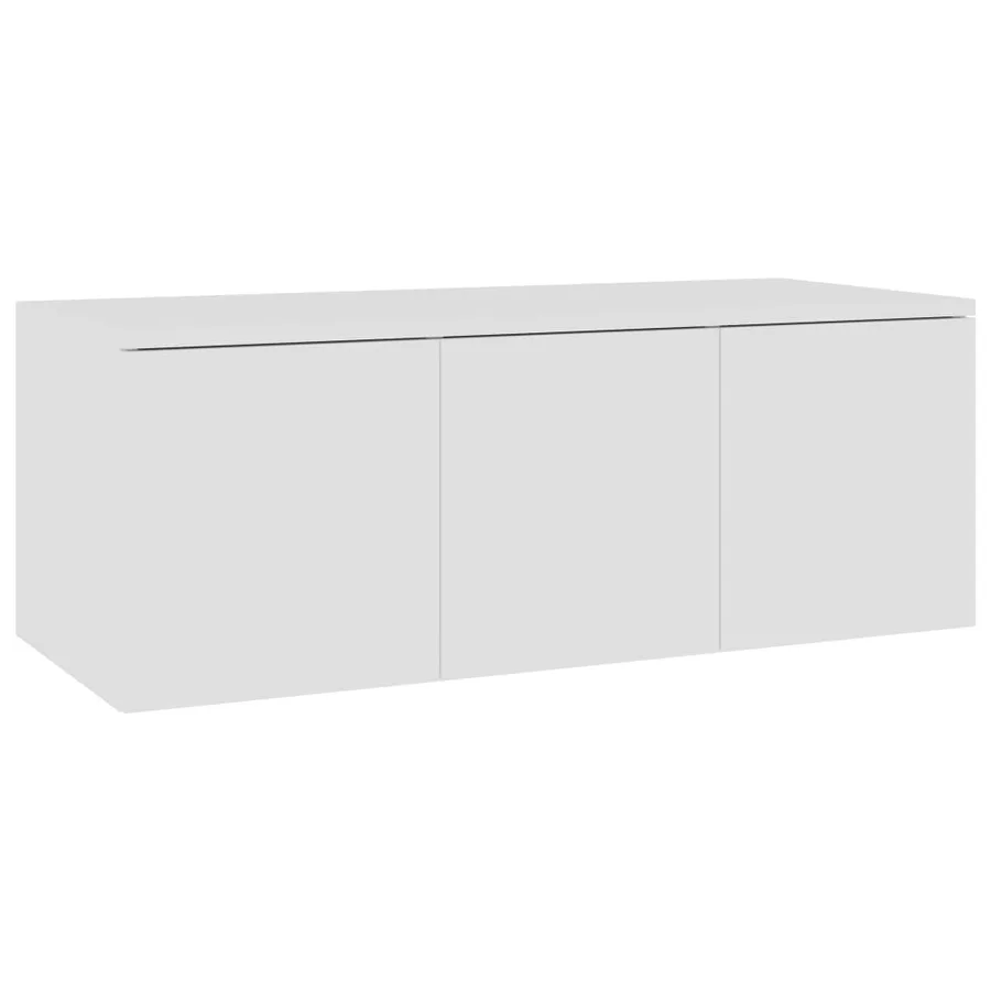 Meuble TV Blanc 80x34x30 cm Bois d'ingénierie - 2