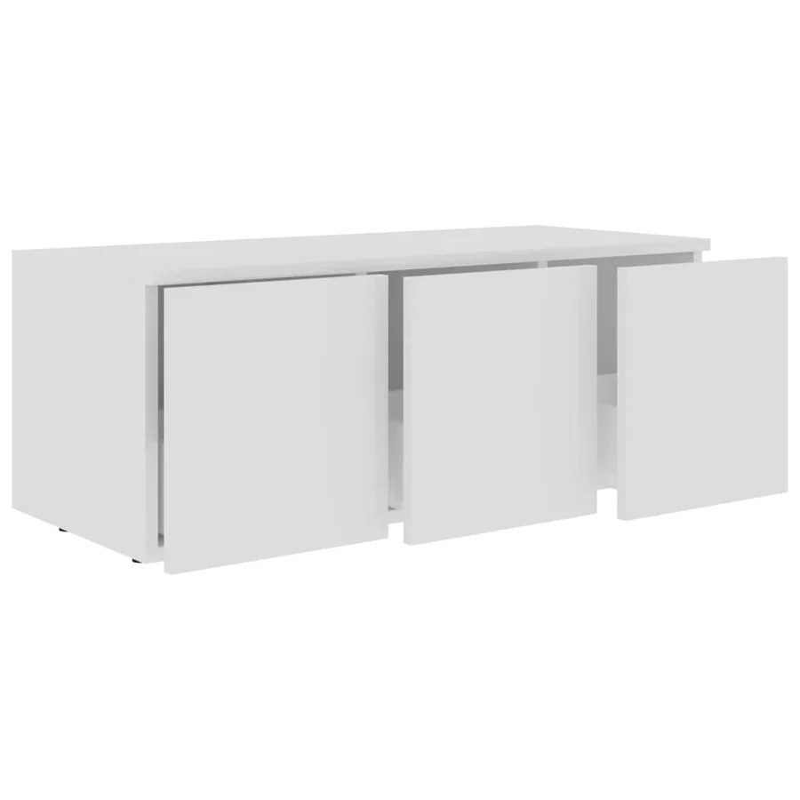 Meuble TV Blanc 80x34x30 cm Bois d'ingénierie - 4