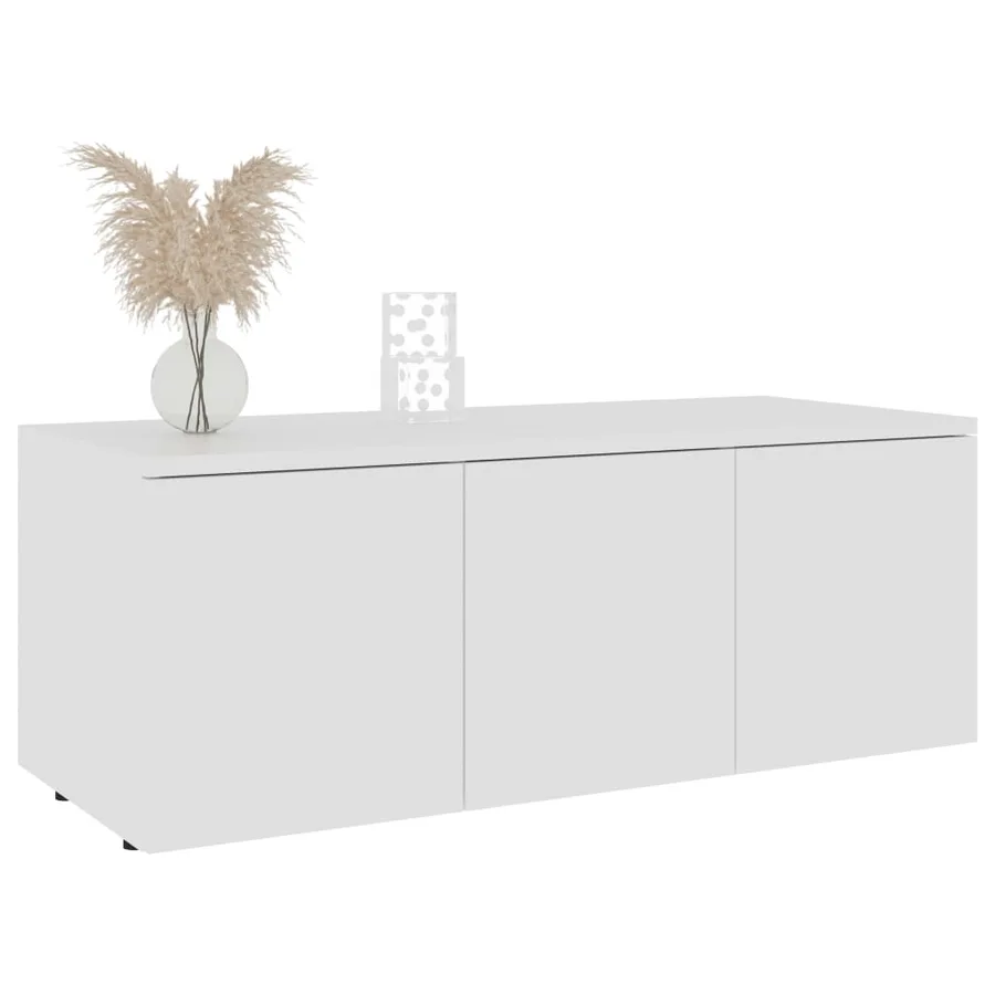 Meuble TV Blanc 80x34x30 cm Bois d'ingénierie - 7