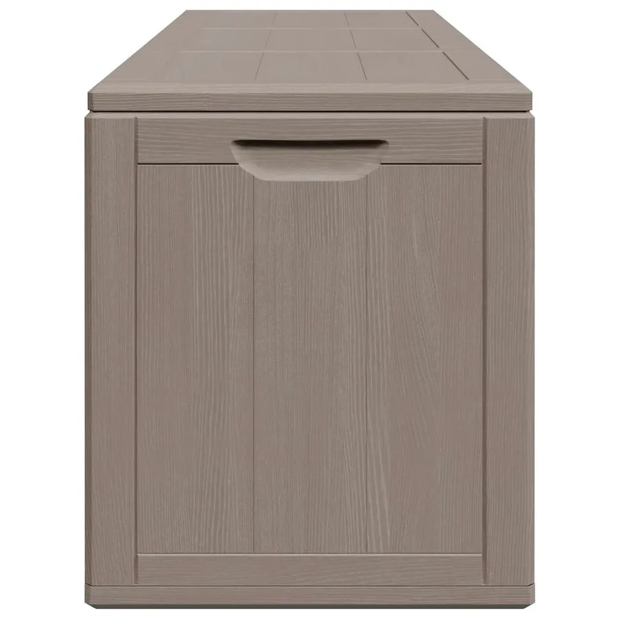 Boîte de rangement de jardin 270 L Marron PP aspect bois - 5