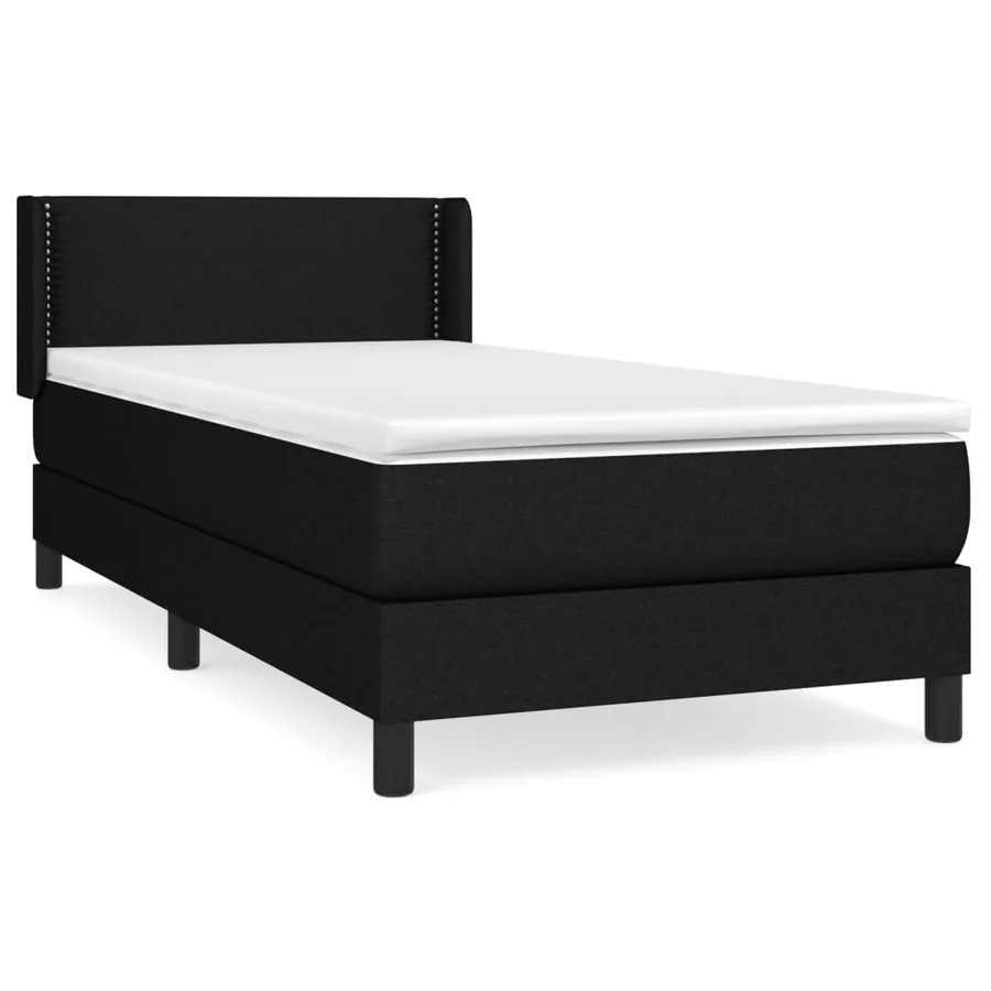 Sommier à lattes de lit et matelas Noir 80x200 cm Tissu - 2