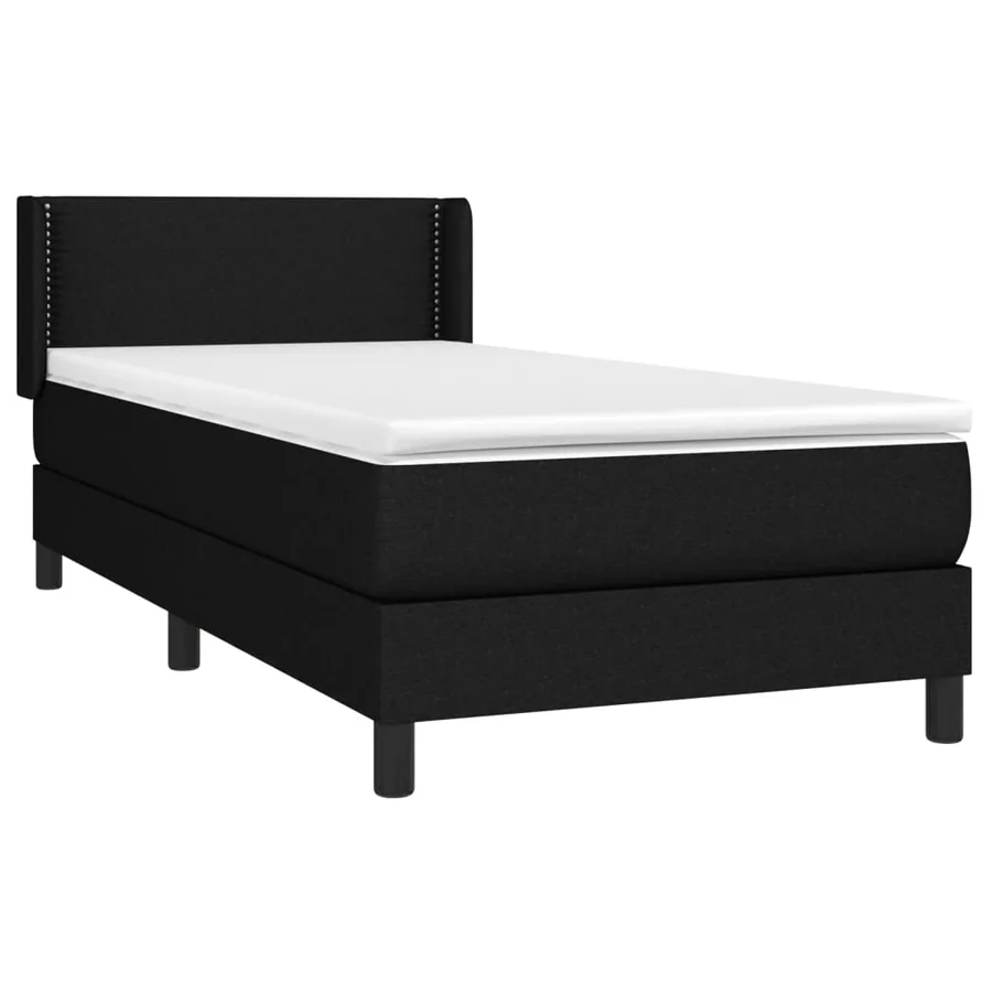 Sommier à lattes de lit et matelas Noir 80x200 cm Tissu - 3
