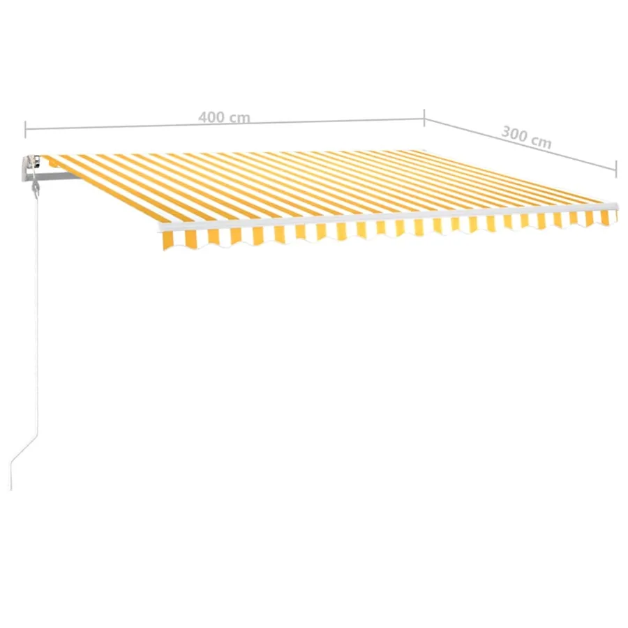Auvent automatique capteur de vent/LED 400x300cm Jaune et blanc - 10
