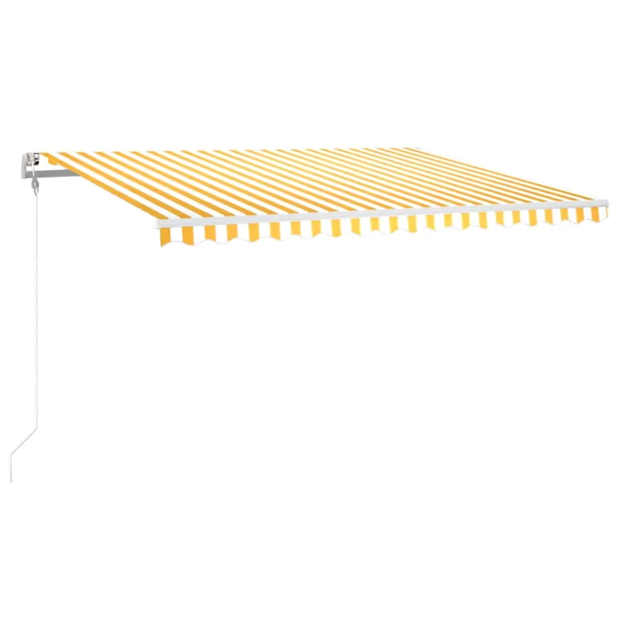 Auvent automatique capteur de vent/LED 400x300cm Jaune et blanc - 2