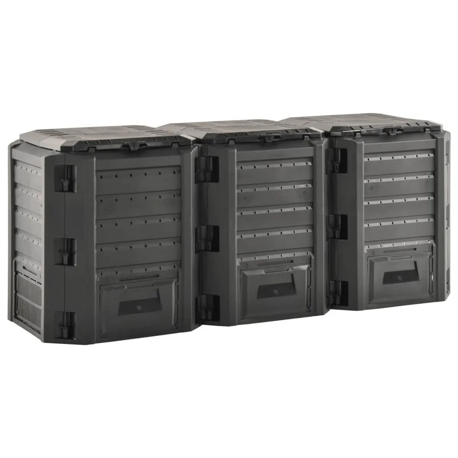 Composteur de jardin Noir 1200 L - 3