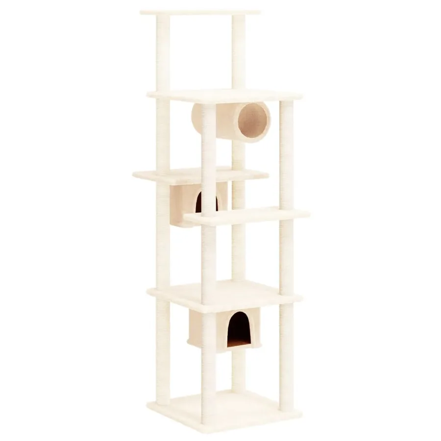 Arbre à chat avec griffoirs en sisal Crème 169 cm - 2