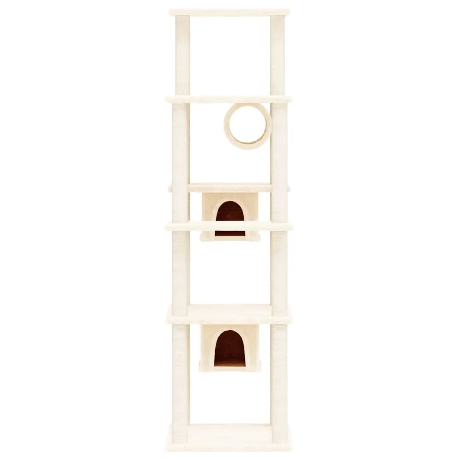 Arbre à chat avec griffoirs en sisal Crème 169 cm - 3
