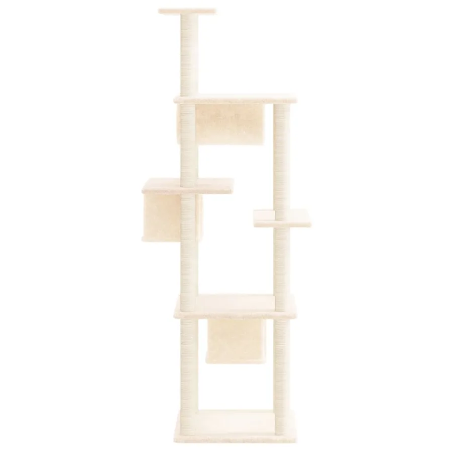 Arbre à chat avec griffoirs en sisal Crème 169 cm - 4