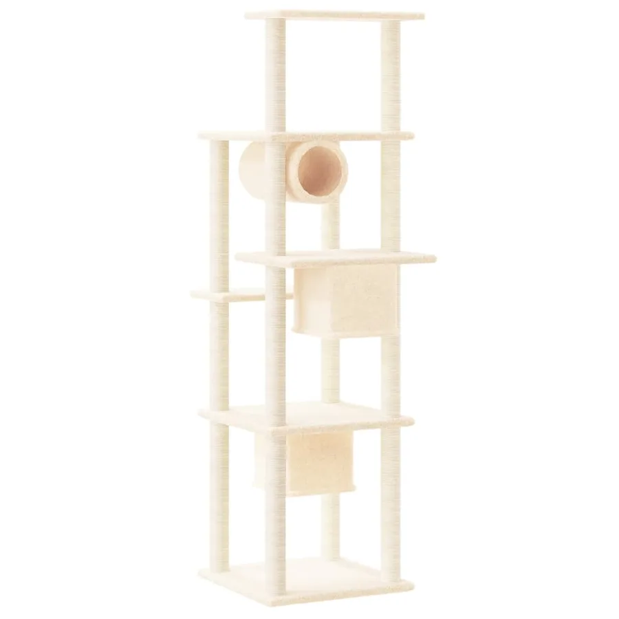 Arbre à chat avec griffoirs en sisal Crème 169 cm - 5