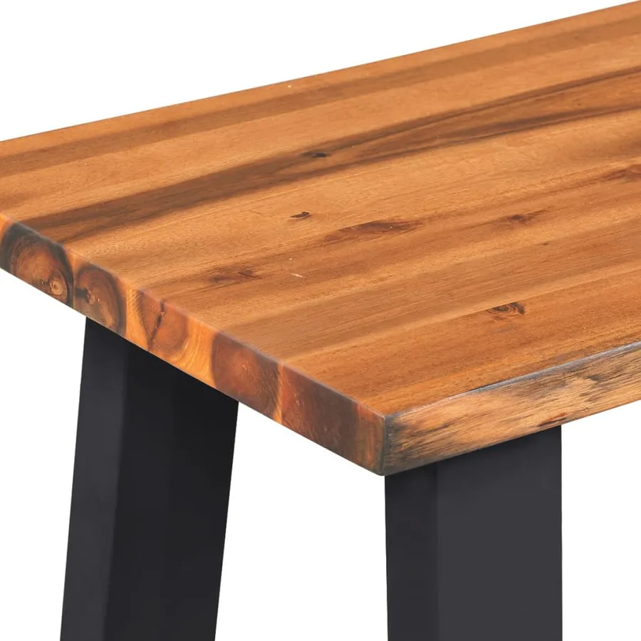 Banc en bois d'acacia massif 160 cm - 5