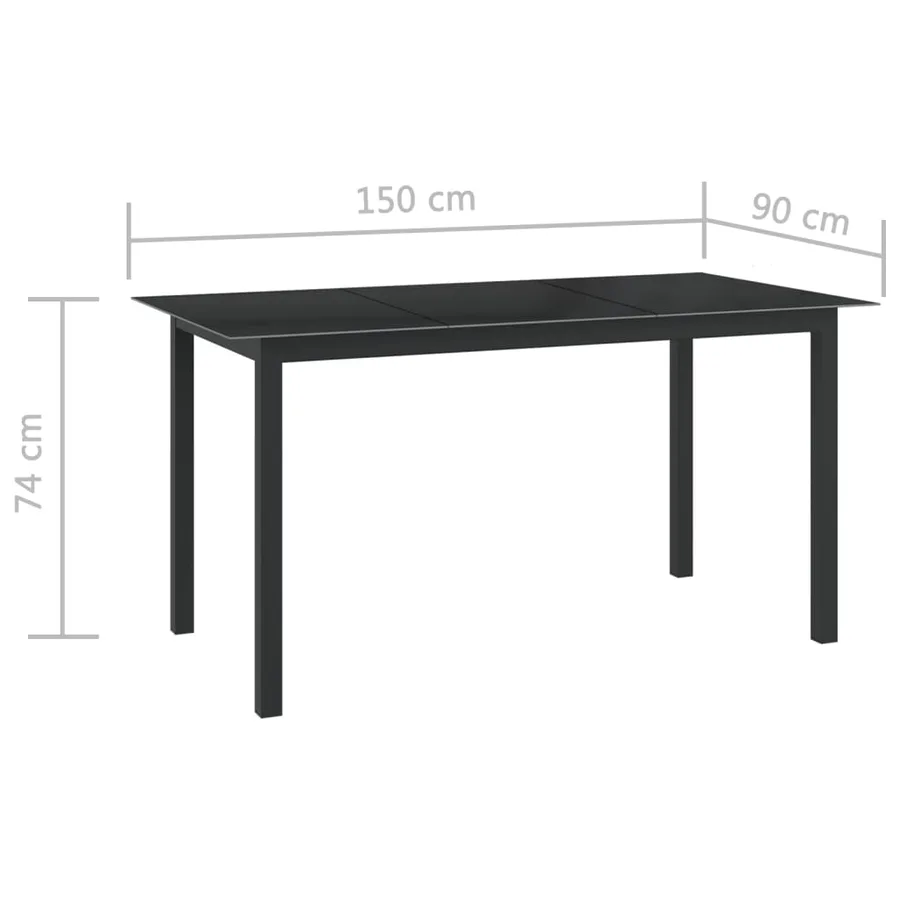 Ensemble à manger de jardin 7 pcs aluminium anthracite - 14