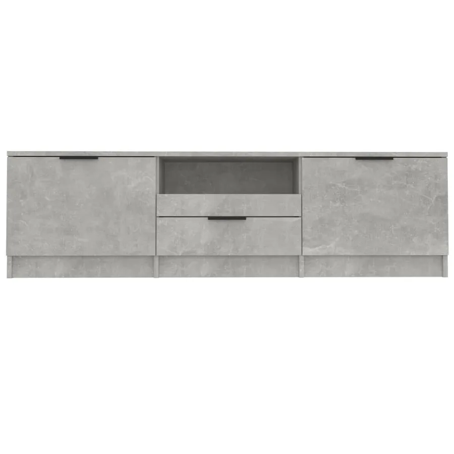 Meuble TV gris béton 140x35x40 cm bois d'ingénierie - 4