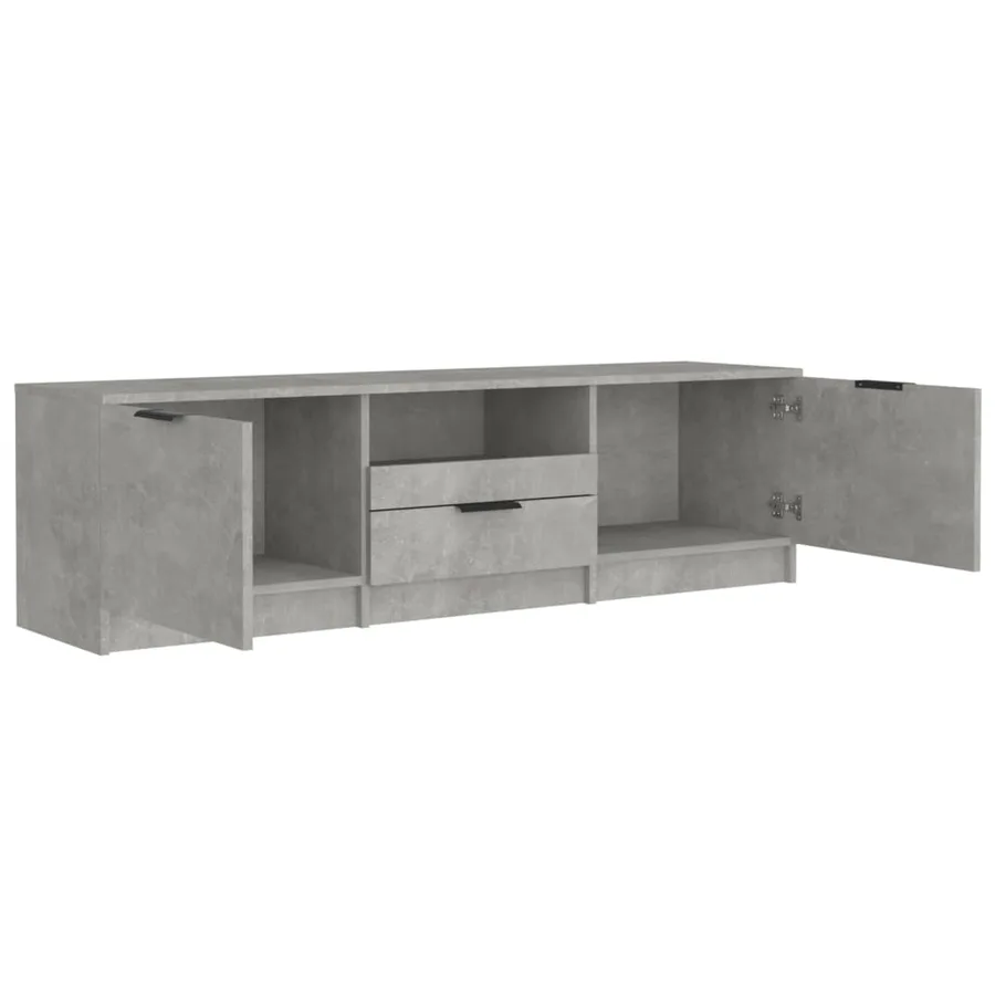 Meuble TV gris béton 140x35x40 cm bois d'ingénierie - 5