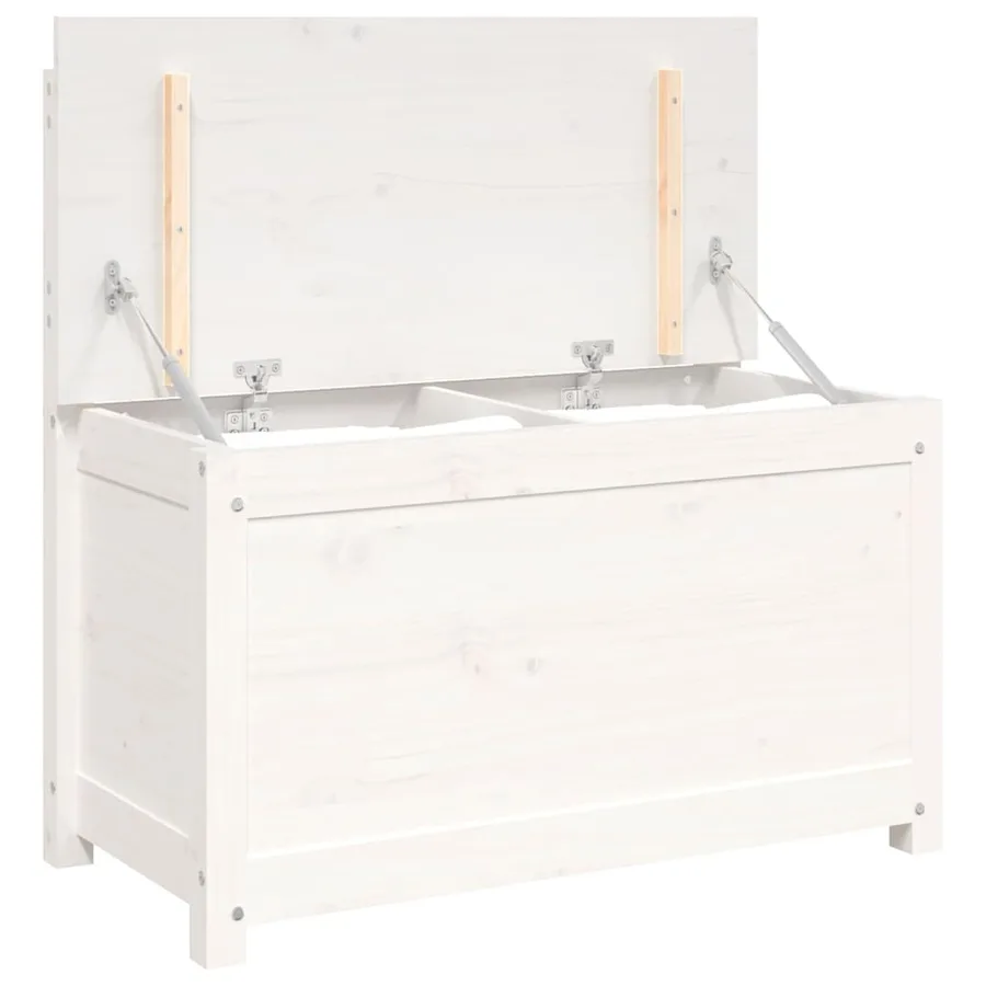 Banc Blanc 80x41x77 cm Bois de pin massif - 5