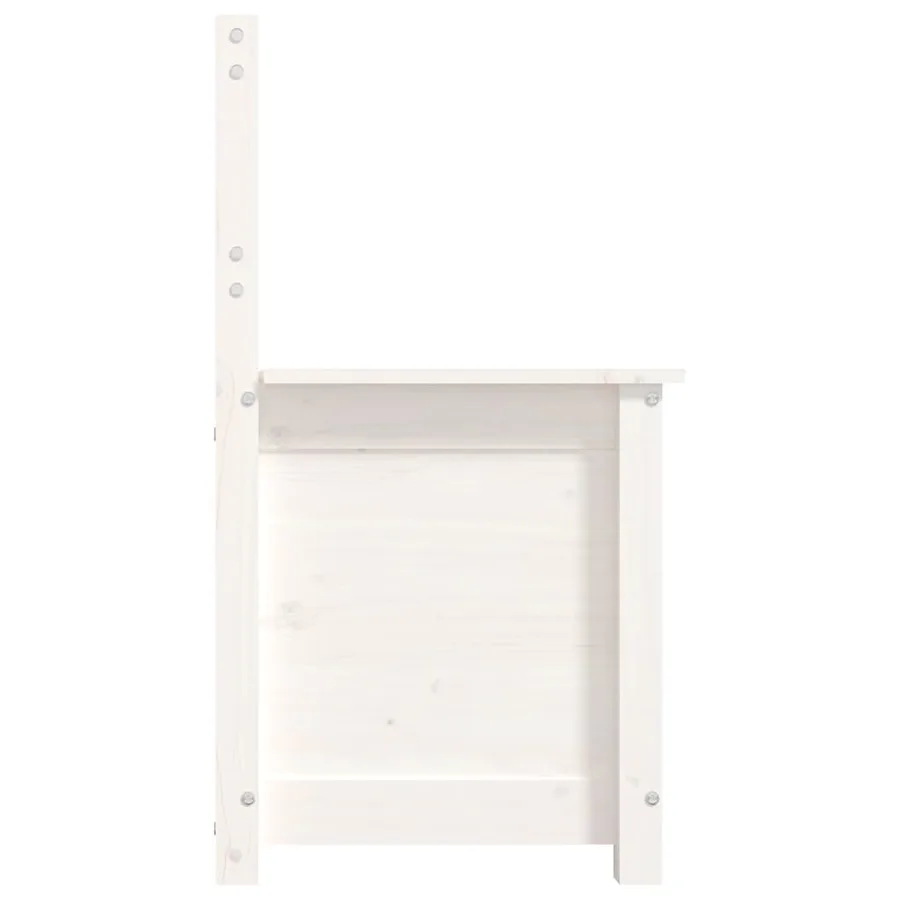 Banc Blanc 80x41x77 cm Bois de pin massif - 8