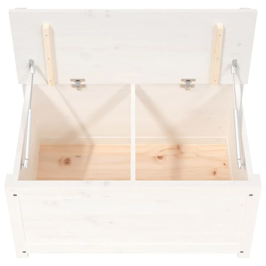 Banc Blanc 80x41x77 cm Bois de pin massif - 9