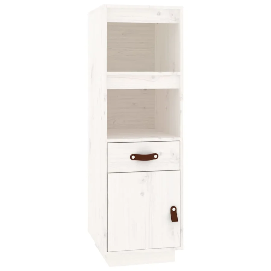 Buffet haut Blanc 34x40x108,5 cm Bois massif de pin - 2
