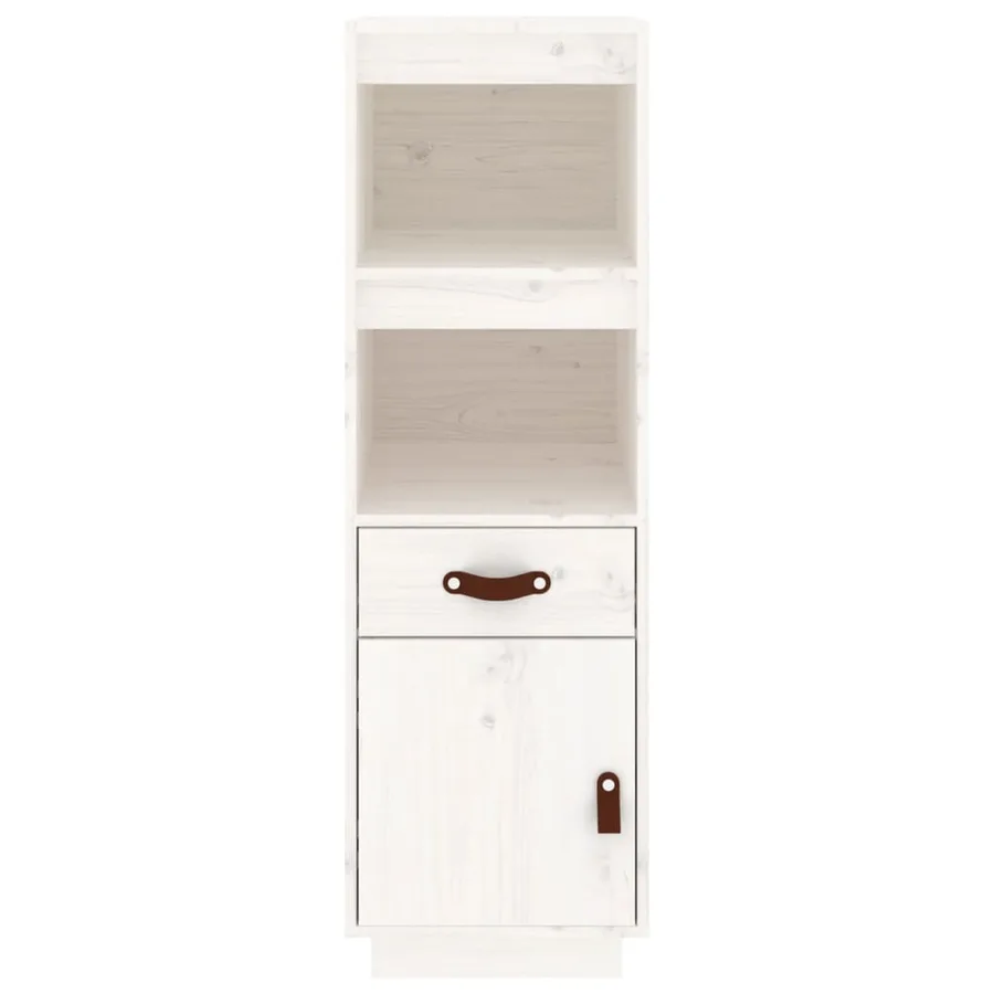 Buffet haut Blanc 34x40x108,5 cm Bois massif de pin - 5