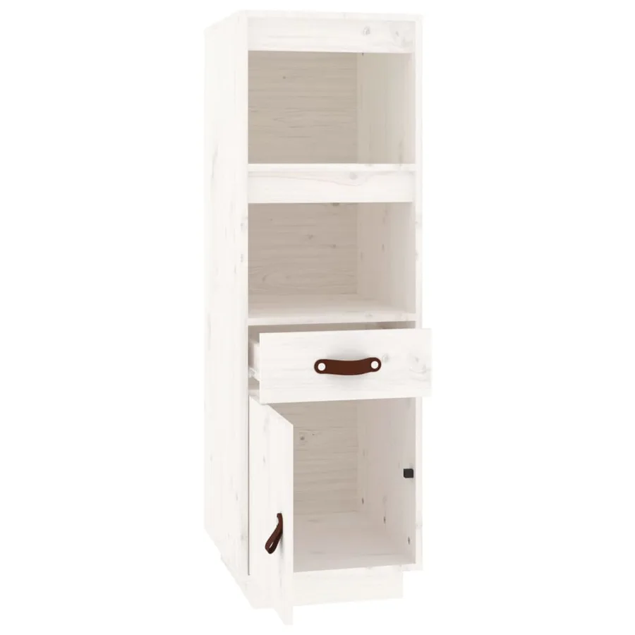 Buffet haut Blanc 34x40x108,5 cm Bois massif de pin - 6