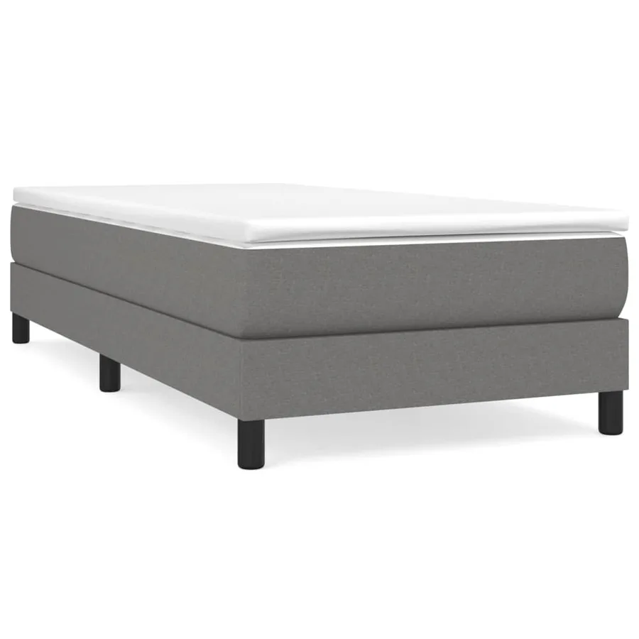 Sommier à lattes de lit avec matelas Gris foncé 90x200 cm Tissu - 2