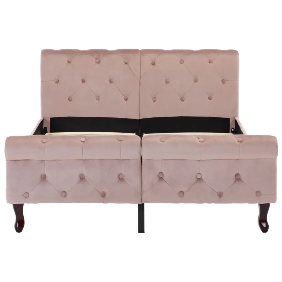 Cadre de lit sans matelas Rose Velours 120x200 cm - 3